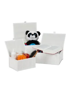 3-tlg. Aufbewahrungskorb Set in Weiß