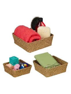 3-tlg. Aufbewahrungskorb Set in Natur