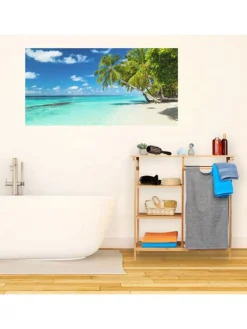 2tlg. Badregal Wäschekorb Set in Natur/Grau - (B)80 x (H)80,5 x (T)33,5 cm