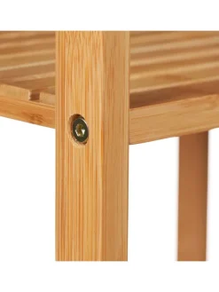 2tlg. Badregal Wäschekorb Set in Natur/Grau - (B)80 x (H)80,5 x (T)33,5 cm