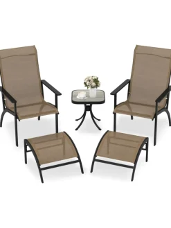 5-tlg. Balkonmöbel Set in Braun