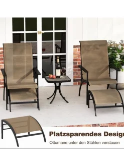 5-tlg. Balkonmöbel Set in Braun