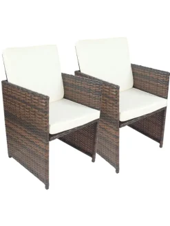 3-tlg Balkonset Gartenmöbel Set Rattan Raloso in Braun