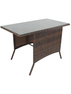 3-tlg Balkonset Gartenmöbel Set Rattan Raloso in Braun