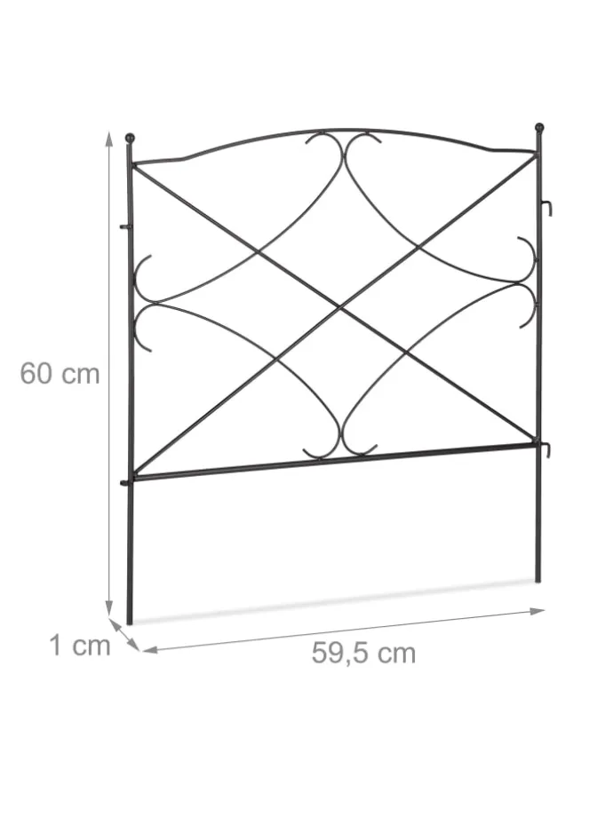 6-tlg. Beetzaun in Schwarz