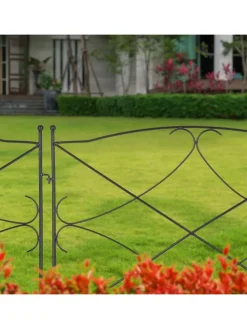 6-tlg. Beetzaun in Schwarz