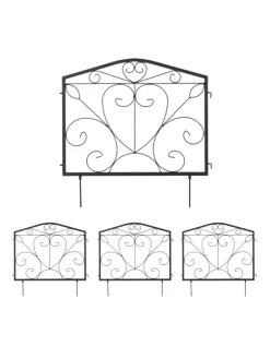 4-tlg. Beetzaun in Schwarz