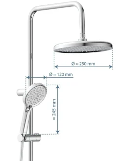6tlg. Überkopfbrause-Set ''Madrid'' in Chrom