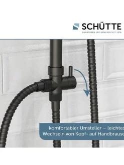 6tlg. Überkopfbrause-Set ''Valencia'' in Schwarz