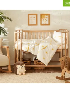 3tlg. Bettwäscheset "Hello" in Weiß/ Gelb