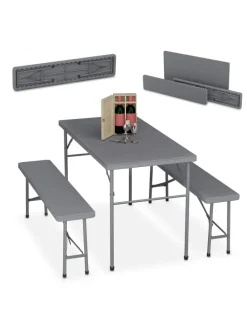 3-tlg. Bierzeltgarnitur in Grau