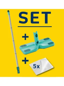 3tlg. Bodenwischer-Set "Clean & Away" in Türkis