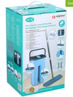 4tlg. Bodenwischer-Set in Hellblau