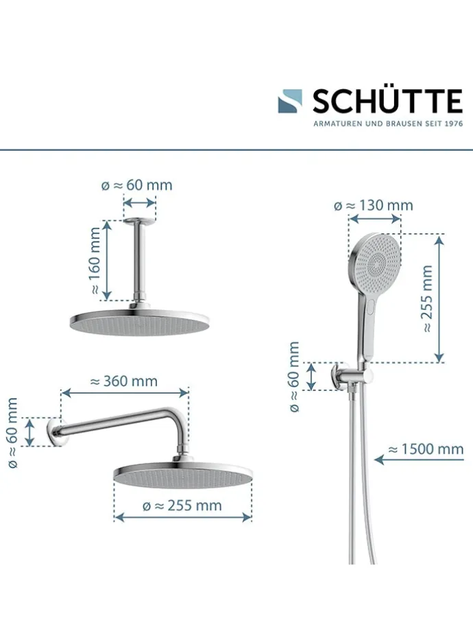 5tlg. Brause-Set ''Karibik'' in Chrom/ Hellgrau