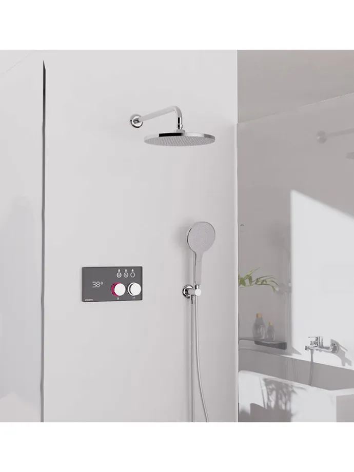 5tlg. Brause-Set ''Karibik'' in Chrom/ Hellgrau