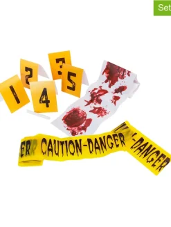 8tlg. Deko-Set "Crime Scene" in Gelb/ Weiß/ Rot