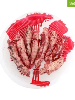 9tlg. Deko-Set in Creme/ Rot