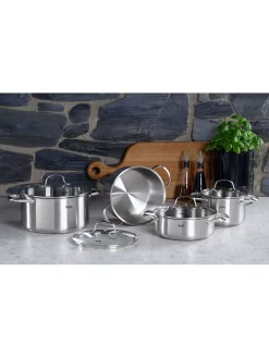 8tlg. Edelstahl-Kochgeschirrset 