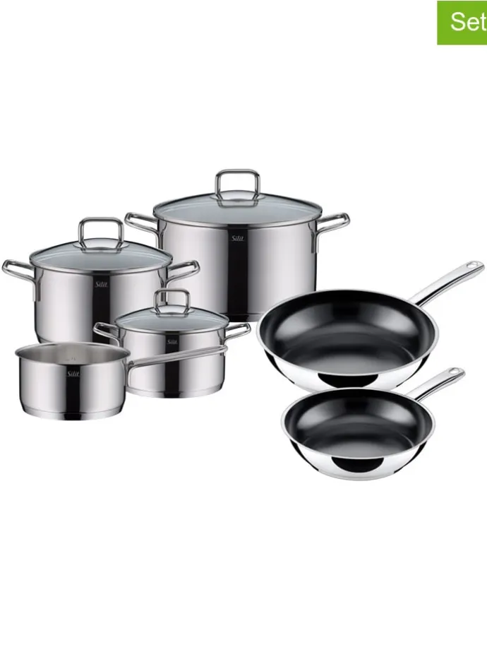 9tlg. Edelstahl-Kochgeschirr-Set "Extra Cook"