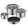 6tlg. Edelstahl-Kochgeschirr-Set "Alicante"
