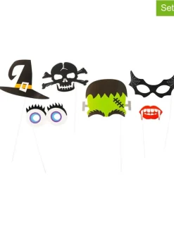 6tlg. Foto-Accessoiresset "Halloween" in Bunt