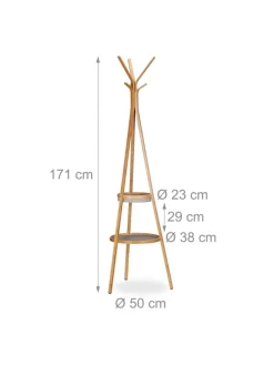 2tlg. Garderoben Set in Natur/ Grau
