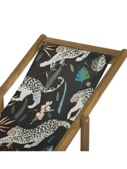 4-tlg Gartenliege ANZIO in Schwarz/Blau/Grün