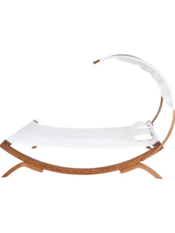 3-tlg Gartenliege TERAMO in Weiß/Braun