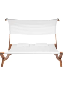 3-tlg Gartenliege TERAMO in Weiß/Braun