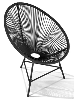 3tlg. Gartenmöbel-Set in Schwarz