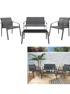 4tlg. Gartenmöbel-Set ''Naxos'' in Grau