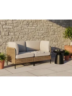 2-tlg Gartensofa OMEGANA in Beige/Schwarz