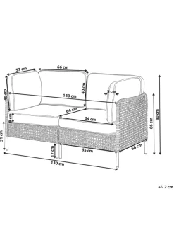 2-tlg Gartensofa OMEGANA in Beige/Schwarz