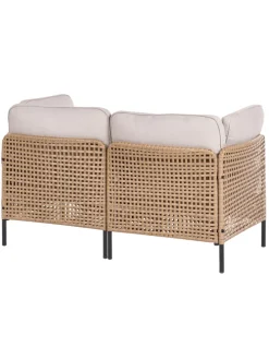 2-tlg Gartensofa OMEGANA in Beige/Schwarz