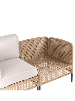 2-tlg Gartensofa OMEGANA in Beige/Schwarz