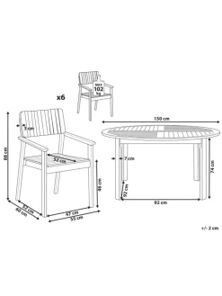 7-tlg Gartentisch Set AGELLO in Braun