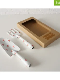 2tlg. Gartenwerkzeug "Gardenlove" in Weiß - (H)28 cm