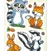 12tlg. Geschenk-Set "Fensterbild Waldtiere" in Bunt