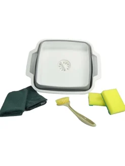 6tlg. Geschirrspül-Set in Weiß/ Grau