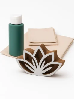 7tlg. Geschirrtücher-Blockdruck-Set in Beige/ Grün