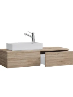 2-tlg. Gäste WC Waschplatz Waschtisch schmal Gudas in Sonoma-Eiche