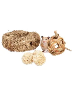 5-tlg. Hamsterzubehör Set in Natur