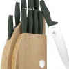 10tlg. Küchenmesser-Set im Block in Anthrazit