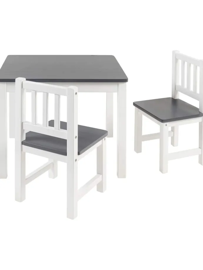 3-tlg. Kindersitzgruppe Amy in Grau / weiß