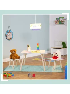 3-tlg. Kindersitzgruppe in Weiß/ Natur