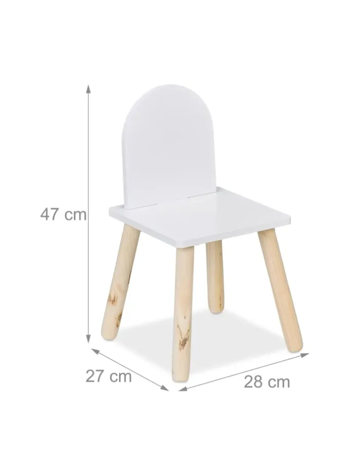 3-tlg. Kindersitzgruppe in Weiß/ Natur