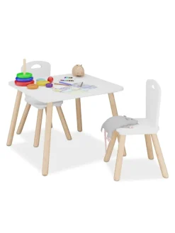 3-tlg. Kindersitzgruppe in Weiß/ Natur