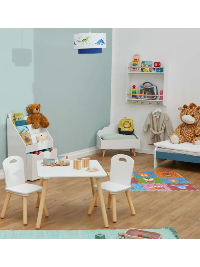 3-tlg. Kindersitzgruppe in Weiß/ Natur