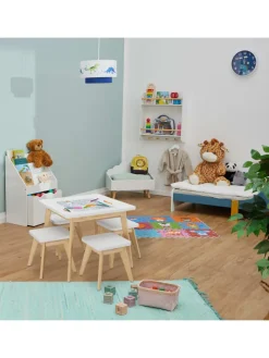 5-tlg. Kindersitzgruppe in Weiß/ Natur