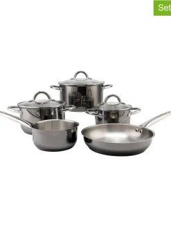 8tlg. Kochtopf-Set in Schwarz